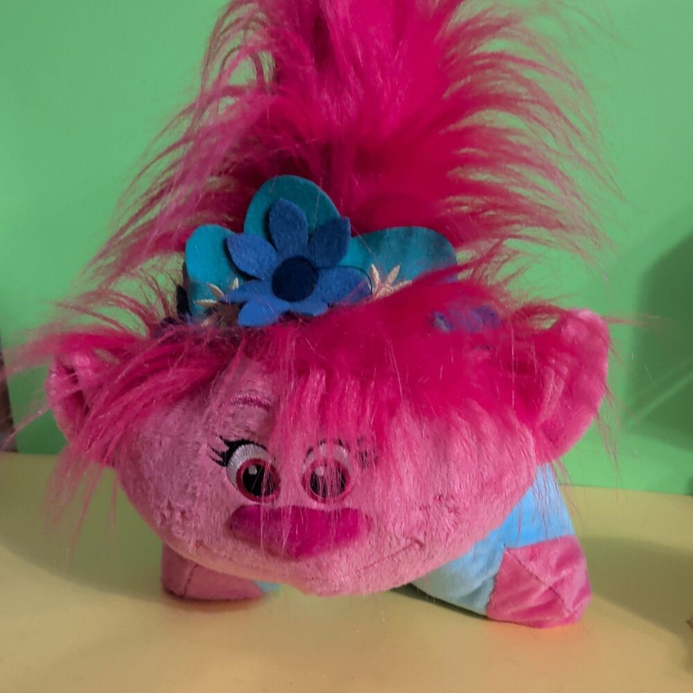 Dreamworks Trolls Poppy Pillow Pet Sleep time Lite Blue Pink